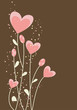 greeting with abstract hearts and flowers