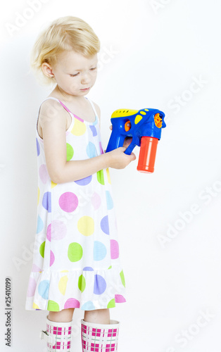 little girl with bubbles maker little girl with bubbles maker