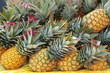 ananas, gestapelt, marktstand