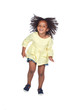 Adorable african little girl jumping with beautiful hairstyle Adorable african little girl jumping with beautiful hairstyle