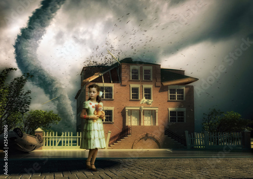 Photo: tornado and little girl tornado and little girl