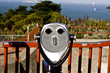 binoculars at the golden gate bridge are formed like a face