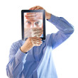 Foto: He buried his face in his hands. Digital generation. He buried his face in his hands. Digital generation.
