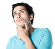 homme brun fond blanc