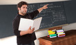 Young man in a classroom