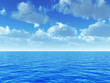 cloudy blue sky above a blue surface of the sea cloudy blue sky above a blue surface of the sea