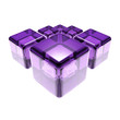 violet glass cubes isolated
