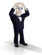 Failure. Man dressed in tuxedo gesturing. Illustration.