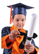 Cute boy in graduation uniform