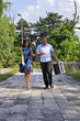 couple doing business outdoor