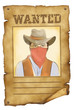 Wanted poster with bad man Wanted poster with bad man