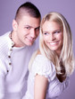 An attractive lovely couple in romancing posing