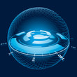 Fantasy Space Navigation Sphere. Vector Illustration