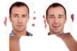 One man, with two faces on the mirror