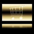 Illustration: Leutendes goldenes Symbol für Einkauf Leutendes goldenes Symbol für Einkauf