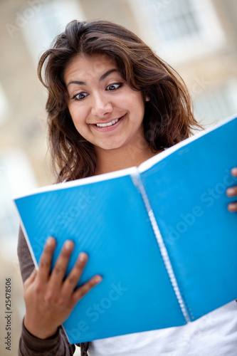 Woman with a notebook