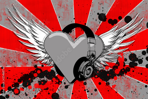 Illustration: i heart headphones grunge2 i heart headphones grunge2