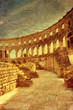 ancient arena in Pula, Croatia - picture in retro artistic style