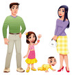 Human family. Vector illustration, isolated characters