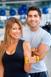 gym woman and trainer