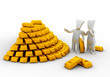 Pyramide aus Goldbarren