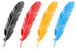 Vector feather. Four variants of color.