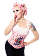 Cheerful tattooed girl