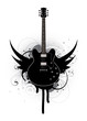 Abstract with black guitar