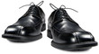 Classic men's black club shoe isolated macro closeup