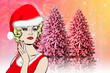 Navidad, Chica joven vestida de Santa Claus Navidad, Chica joven vestida de Santa Claus