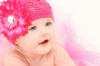 Photo: Adorable Baby Girl in Flower Hat Adorable Baby Girl in Flower Hat