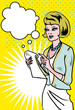 Business Woman taking notes popart