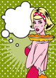 Lady With Pie Retro Popart Style Household advertise A Real Cuti