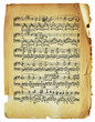 Ancient note sheet with notes isolated Ancient note sheet with notes isolated