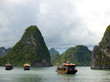 Tourist Junks in Halong Bay, Vietnam. Tourist Junks in Halong Bay, Vietnam.