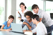 Group of young people in business meeting
