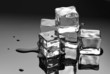 ice cubes with water drops