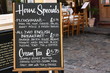 House Specials menu board