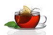 Cup of tea with lemon and splash