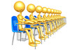 Gold Guy Students In A Classroom Sitting At Desks