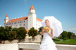 bride with wedding bouquet