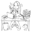 Stress, Arbeit, Büro, Angestellte, Sekretärin, überfordert