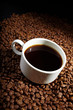 coffee beans with white cup