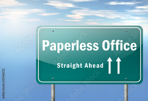 Illustration: Highway Signpost "Paperless Office" Highway Signpost "Paperless Office"