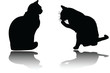 two cat with shadow - vector two cat with shadow - vector