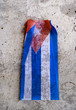Cuban flag over eroded surface