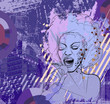 jazz singer on grunge background