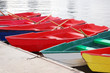 Many colorful boats