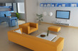 3d render modern living room