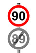 Jahreszahlen Schild 90